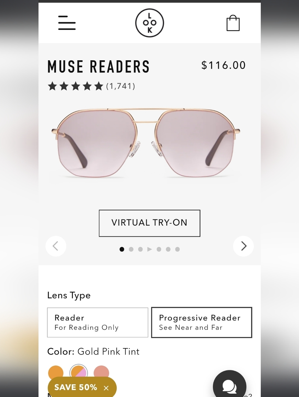Look Optic Muse Progressive Lens Readers 2.50